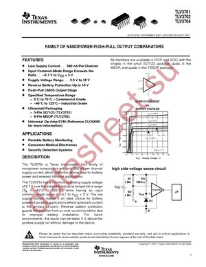 TLV3702IDGKR datasheet  